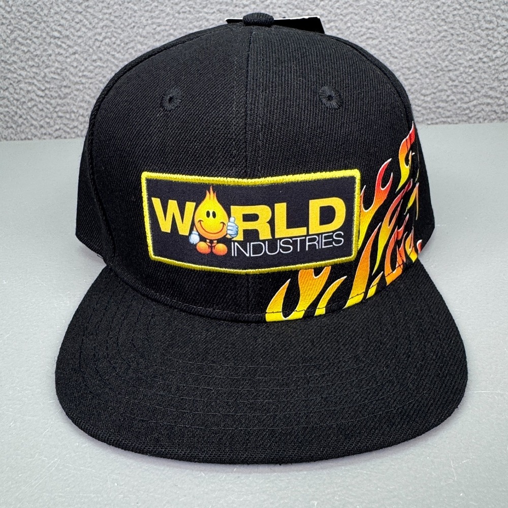 World Industries Hat Mens‎ Snapback Flame Boy Skateboarding Skater Street Y2K